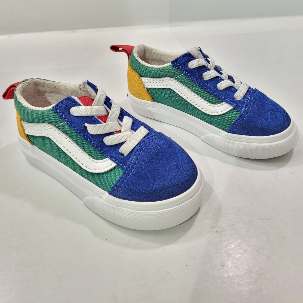 VANS TODDLER OLD SKOOL ELASTIC LACE SLIP-ON SHOE SIZE 6